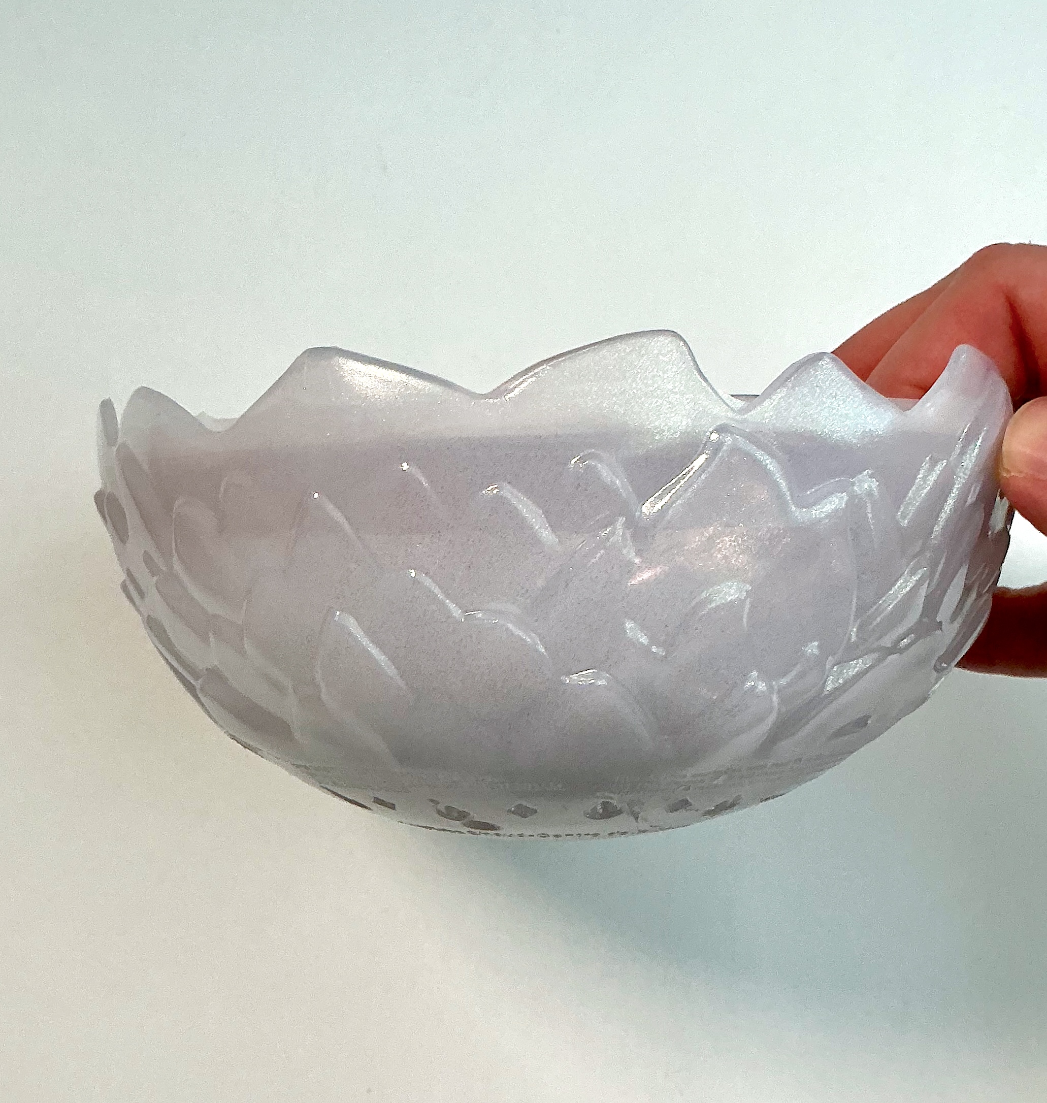 The empty bottom half of the toy egg shell