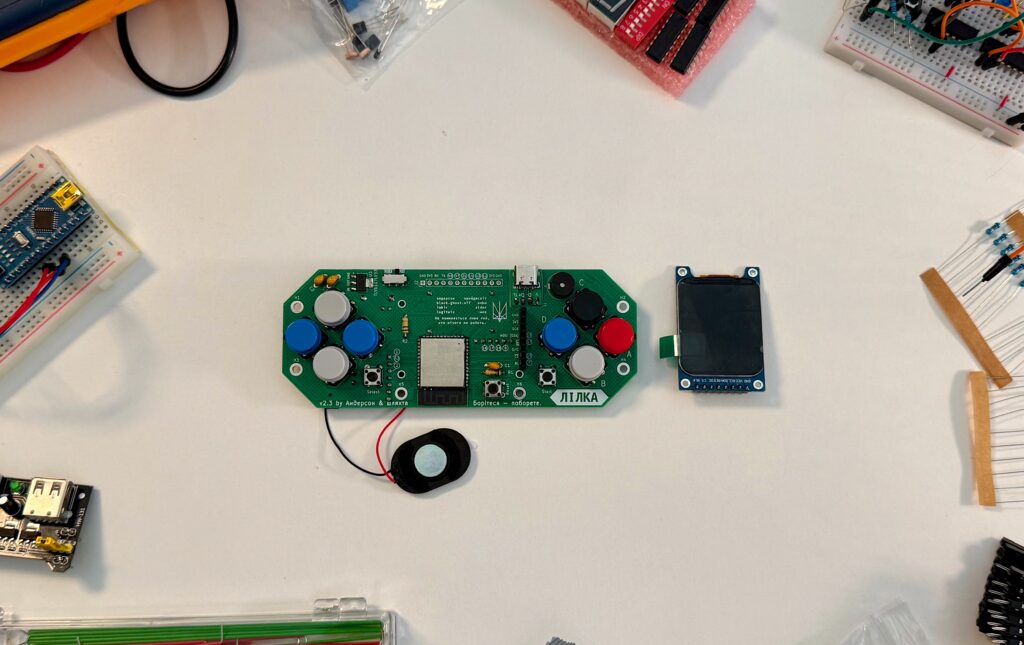 Lilka with a ESP32-S3 WROOM-1 visible