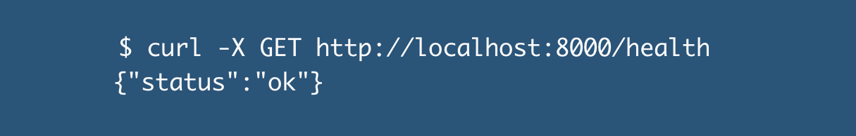 Testing the health endpoint