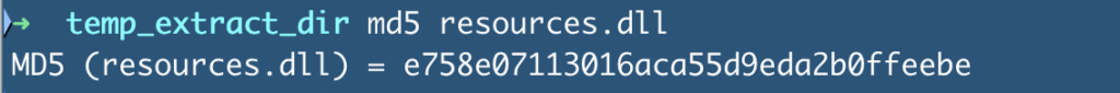 Calculating an MD5 hash of the DLL file