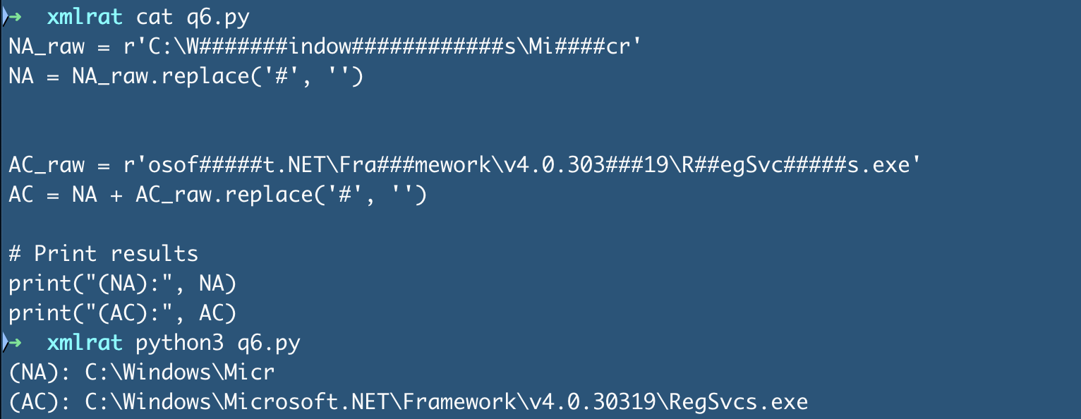 Python helps us clearly see the binary used by the malicious script