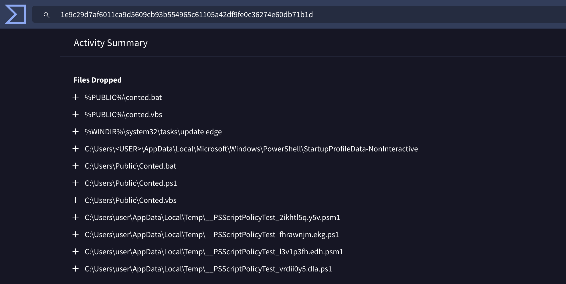 VirusTotal, Behavior analysis