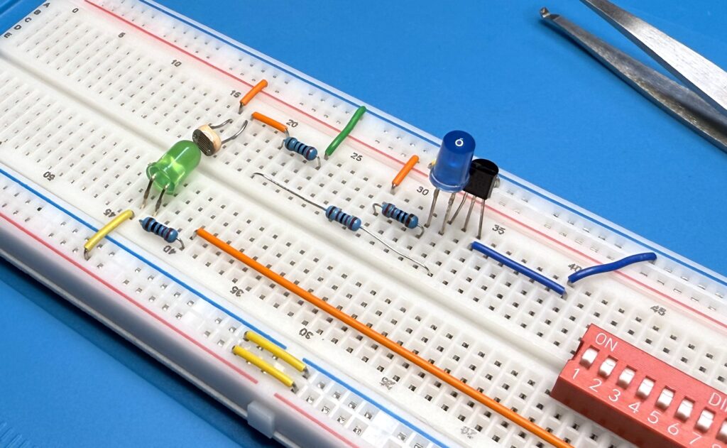 Closer look at the breadboard build